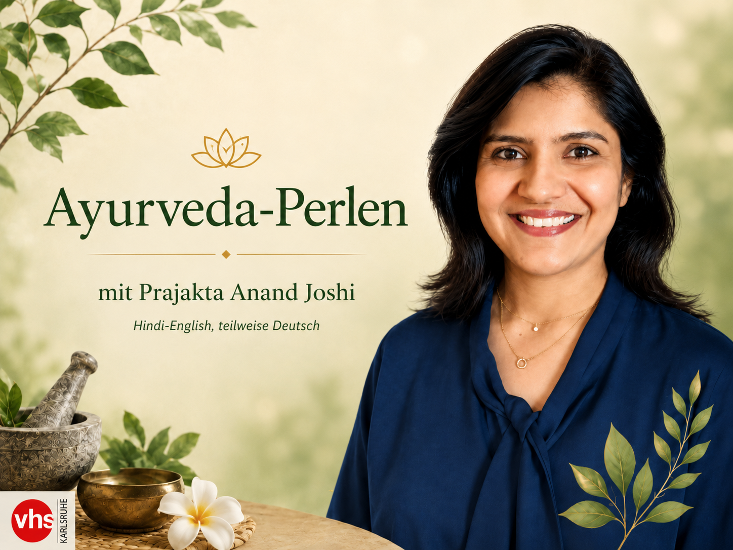 Ayurveda-Perlen Joshi mit vhs_Logo
