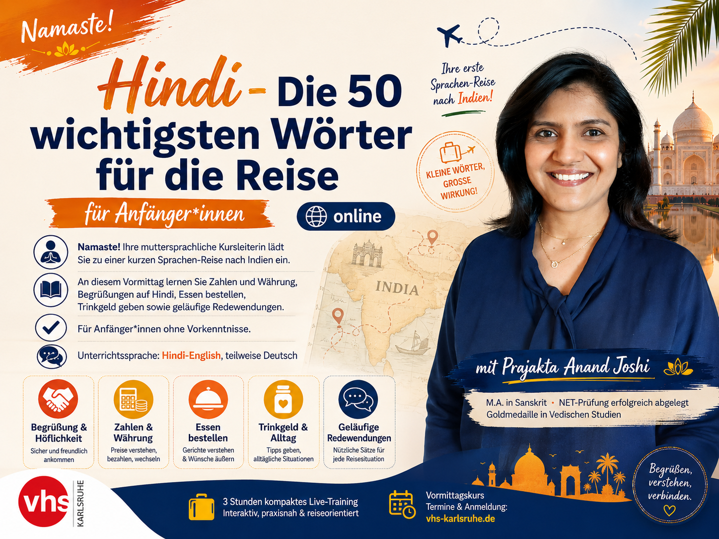 Hindi 50 Wörter mit vhs Logo