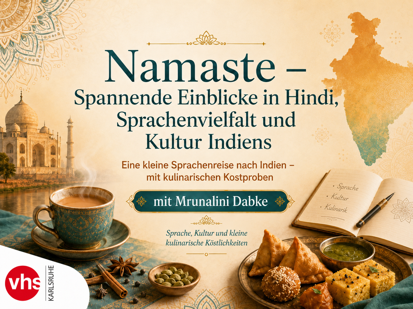 Namaste Einblicke in Hindi mit Logo