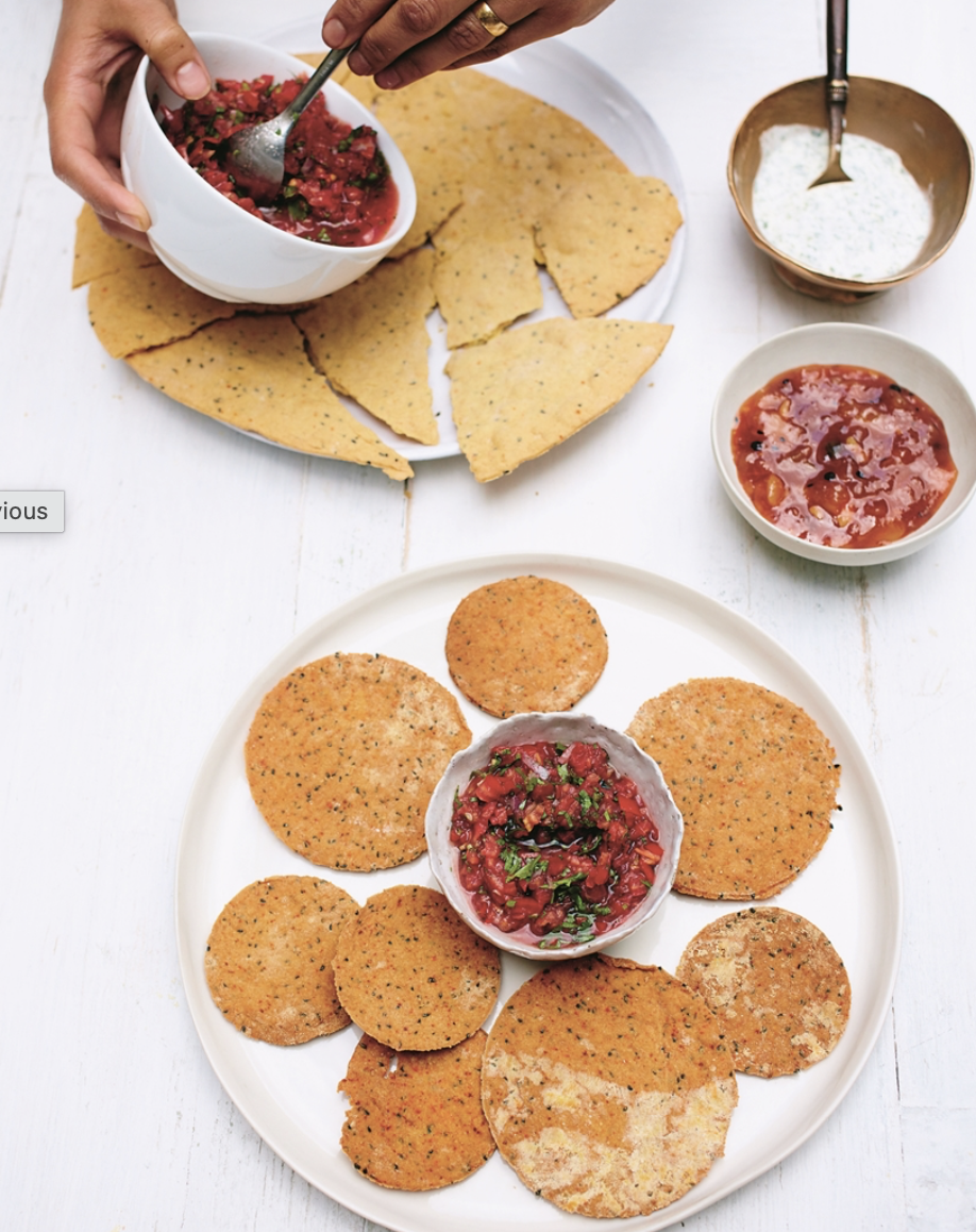 selbst gemacht papadams mit tomaten-masala
